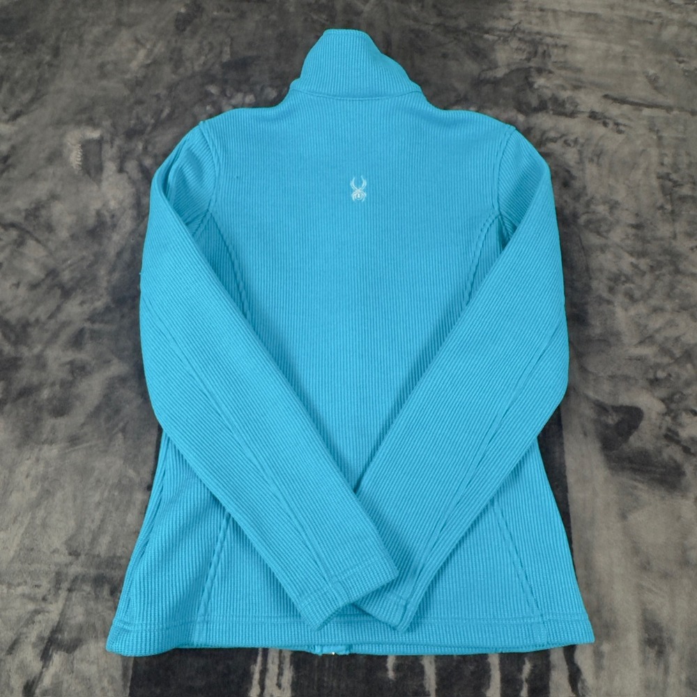 Spyder Core Sweater Full Zip Jacket Womens Medium Blue Fleece Lined Mid Layer - Picture 5 of 6